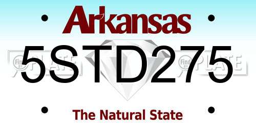 5STD275 Arkansas License Plate