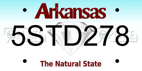5STD278 Arkansas License Plate