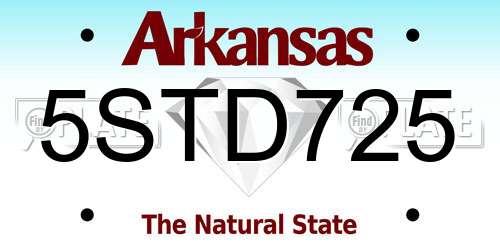 5STD725 Arkansas License Plate