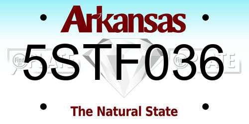 5STF036 Arkansas License Plate