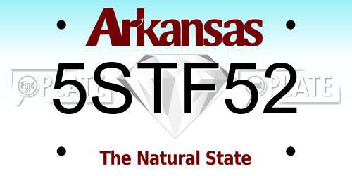 5STF52 Arkansas License Plate