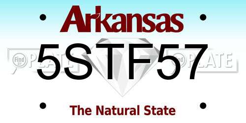 5STF57 Arkansas License Plate