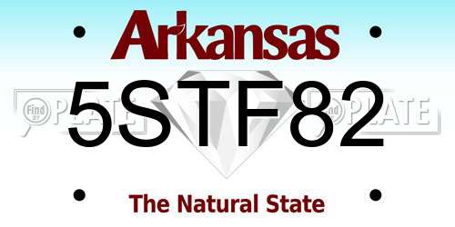 5STF82 Arkansas License Plate