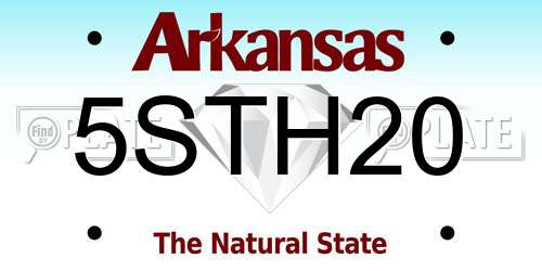 5STH20 Arkansas License Plate