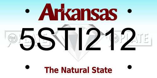 5STI212 Arkansas License Plate