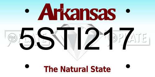 5STI217 Arkansas License Plate