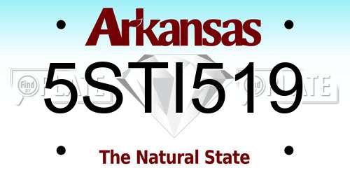 5STI519 Arkansas License Plate