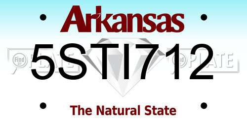 5STI712 Arkansas License Plate
