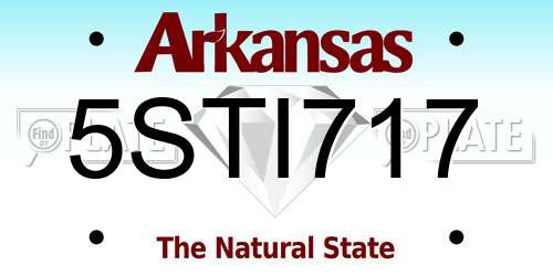 5STI717 Arkansas License Plate