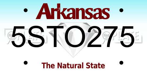 5STO275 Arkansas License Plate