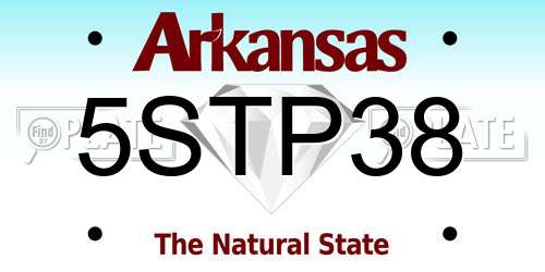 5STP38 Arkansas License Plate