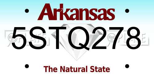 5STQ278 Arkansas License Plate