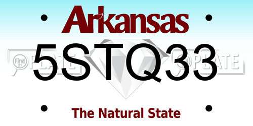 5STQ33 Arkansas License Plate