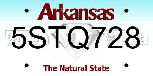 5STQ728 Arkansas License Plate