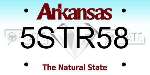 5STR58 Arkansas License Plate