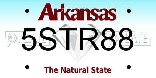 5STR88 Arkansas License Plate