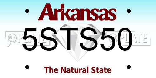 5STS50 Arkansas License Plate