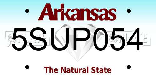 5SUP054 Arkansas License Plate