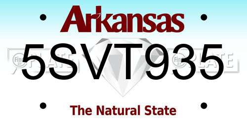 5SVT935 Arkansas License Plate