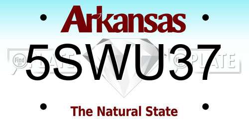 5SWU37 Arkansas License Plate