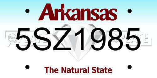 5SZ1985 Arkansas License Plate