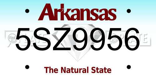5SZ9956 Arkansas License Plate