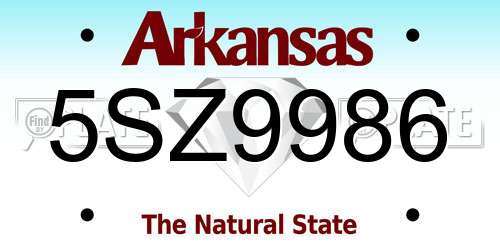 5SZ9986 Arkansas License Plate