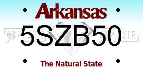 5SZB50 Arkansas License Plate