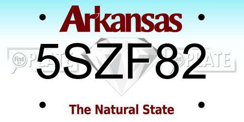 5SZF82 Arkansas License Plate