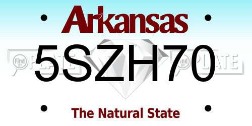 5SZH70 Arkansas License Plate