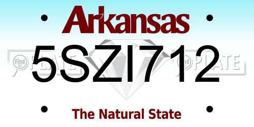 5SZI712 Arkansas License Plate