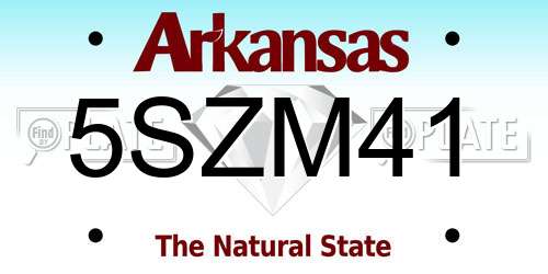 5SZM41 Arkansas License Plate