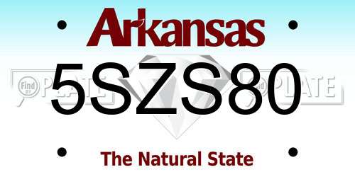 5SZS80 Arkansas License Plate