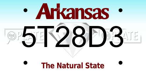 5T28D3 Arkansas License Plate
