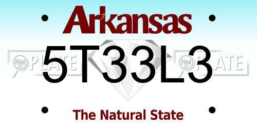 5T33L3 Arkansas License Plate