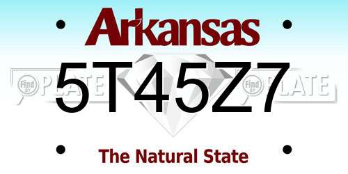 5T45Z7 Arkansas License Plate