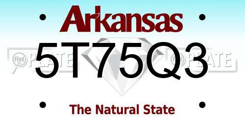 5T75Q3 Arkansas License Plate