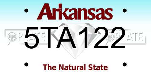 5TA122 Arkansas License Plate