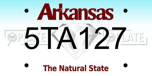 5TA127 Arkansas License Plate