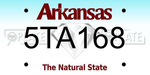 5TA168 Arkansas License Plate