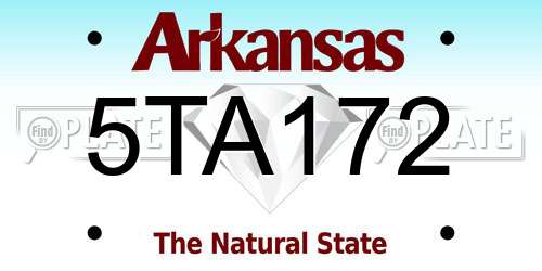 5TA172 Arkansas License Plate