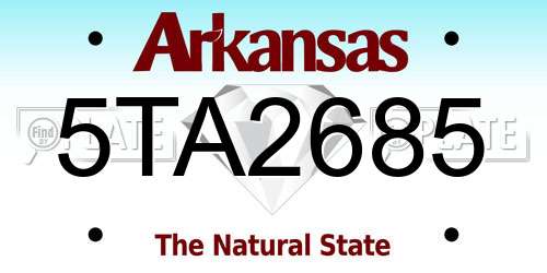 5TA2685 Arkansas License Plate