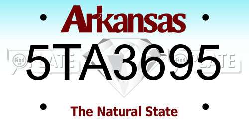 5TA3695 Arkansas License Plate