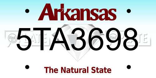 5TA3698 Arkansas License Plate