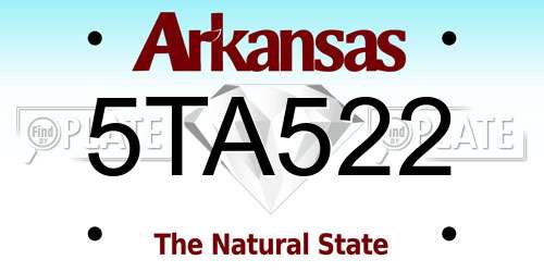 5TA522 Arkansas License Plate