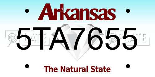 5TA7655 Arkansas License Plate
