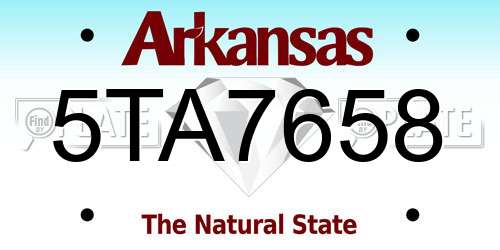5TA7658 Arkansas License Plate