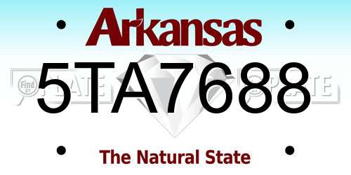 5TA7688 Arkansas License Plate