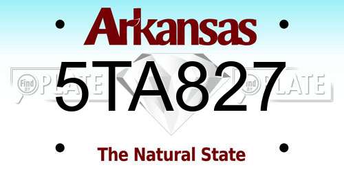 5TA827 Arkansas License Plate