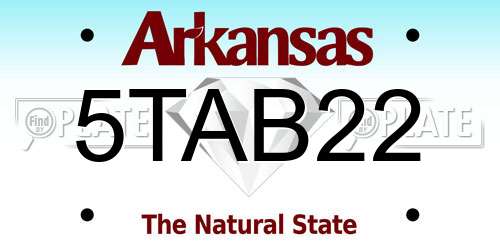 5TAB22 Arkansas License Plate